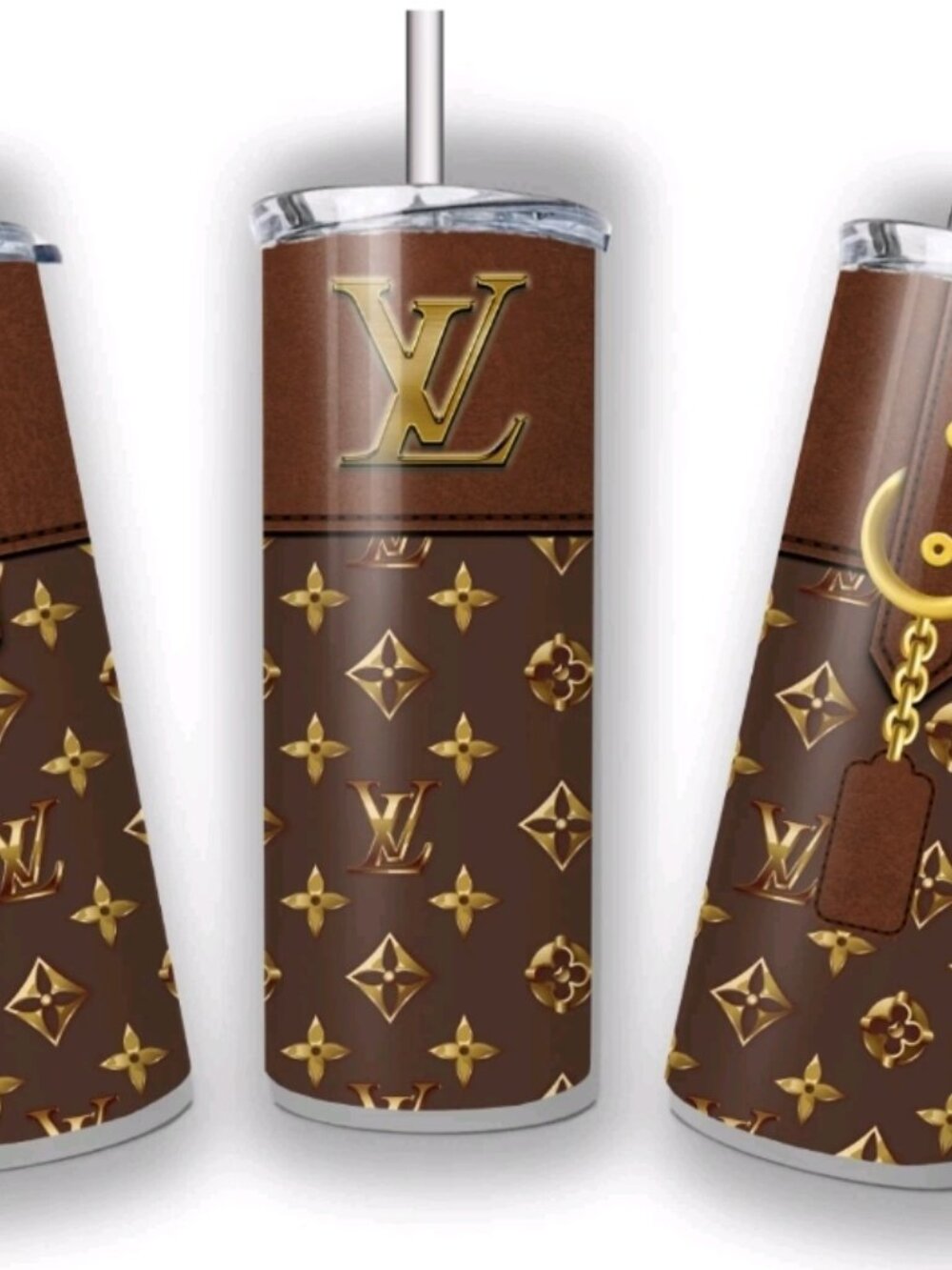 Luxury Designer Purse 20oz Tumbler w/Lid & Straw